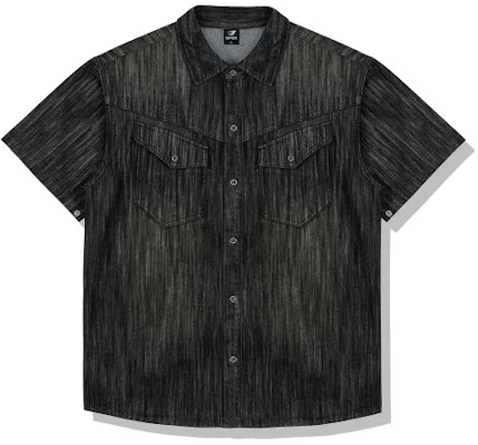 DRIX Rain Slub Muscle Fit Denim Short Sleeve Shirt - Normal Black DRSSH01BK Shop DRIX Rain Slub Muscle Fit Denim Short Sleeve Shirt - Normal Black DRSSH01BK