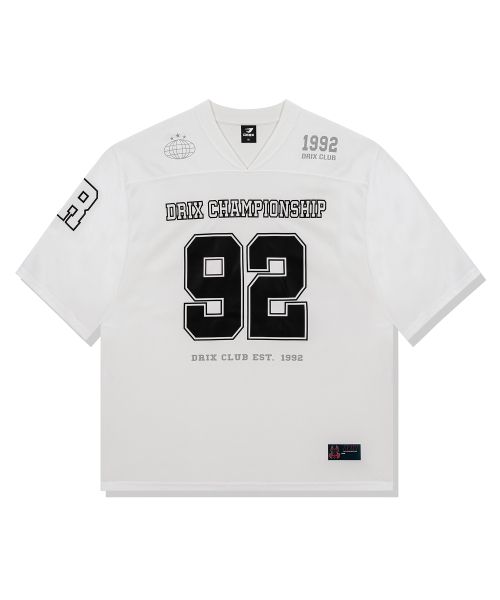 Shop DRIX Rugby Oversized Mesh Jersey Half-Sleeve - White DRSST15WH