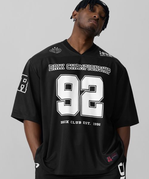 Order DRIX Rugby Oversized Mesh Jersey Half Sleeve_Black DRSST15BK
