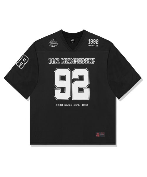 Shop DRIX Rugby Oversized Mesh Jersey Half Sleeve_Black DRSST15BK