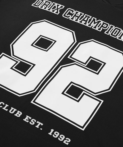 Sizing DRIX Rugby Oversized Mesh Jersey Half Sleeve_Black DRSST15BK