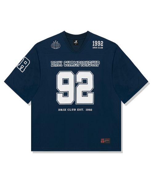 Shop DRIX Rugby Oversized Mesh Jersey Half Sleeve_Navy DRSST15NV