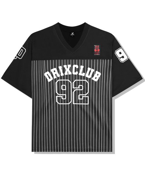 Shop DRIX Rugby Stripe Mesh Jersey Half Sleeve - Black DRSST43BK
