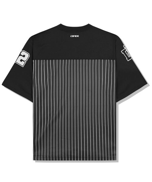Purchase DRIX Rugby Stripe Mesh Jersey Half Sleeve - Black DRSST43BK