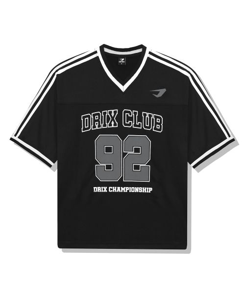 Lookbook DRIX Rugby Track Oversized Mesh Jersey Half Sleeve_Black DRSST51BK