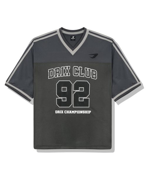 Lookbook DRIX Rugby Track Oversized Mesh Jersey Half Sleeve_Charcoal DRSST51CH
