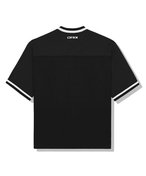 Shop DRIX Rugby Track Oversized Mesh Jersey Half Sleeve_Black DRSST51BK