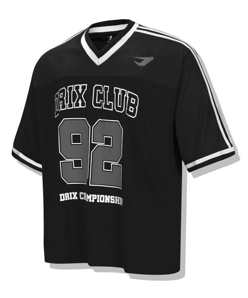 Purchase DRIX Rugby Track Oversized Mesh Jersey Half Sleeve_Black DRSST51BK
