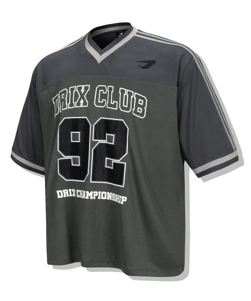 Purchase DRIX Rugby Track Oversized Mesh Jersey Half Sleeve_Charcoal DRSST51CH