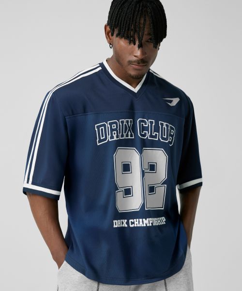 Details for DRIX Rugby Track Oversized Mesh Jersey Half Sleeve_Charcoal DRSST51CH