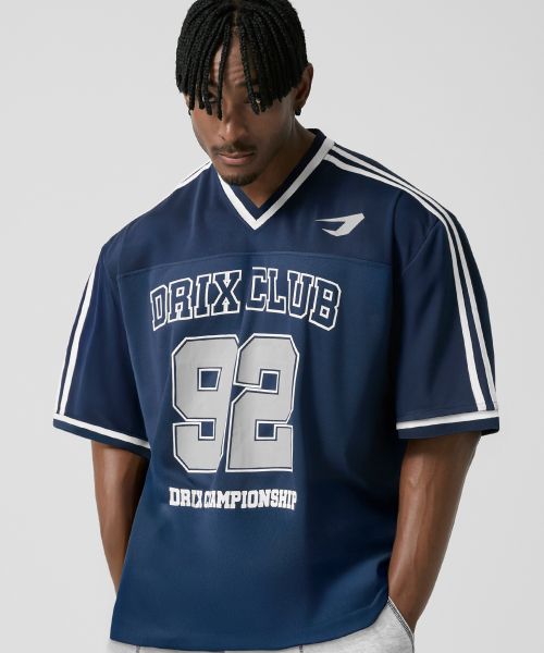Sizing DRIX Rugby Track Oversized Mesh Jersey Half Sleeve_Black DRSST51BK