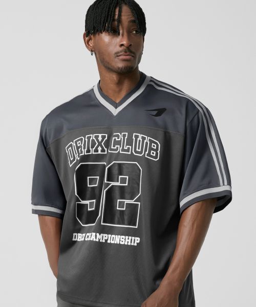 Cheap DRIX Rugby Track Oversized Mesh Jersey Half Sleeve_Navy DRSST51NV