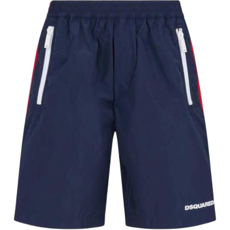DSQUARED2 90's Urban Elastic Boxer Shorts Navy Blue  Casual Shorts. S74MU0814S47858-477