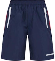 DSQUARED2 90's Urban Elastic Boxer Shorts Navy Blue Casual Shorts. S74MU0814S47858-477 DSQUARED2 90's Urban Elastic Boxer Shorts Navy Blue Casual Shorts. S74MU0814S47858-477