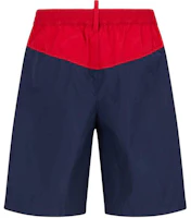 Lookbook DSQUARED2 90's Urban Elastic Boxer Shorts Navy Blue Casual Shorts. S74MU0814S47858-477