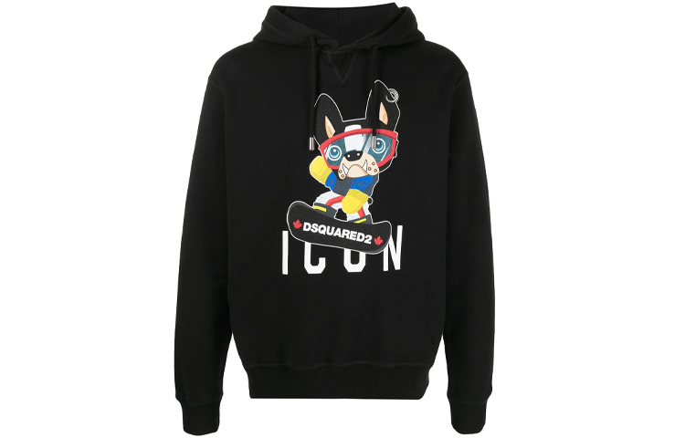 Order DSQUARED2  Sweater Hitam Logo Kartun Cetak. S79GU0052S25042-900