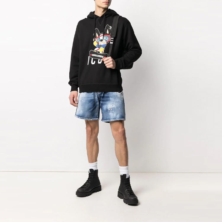 Lookbook DSQUARED2  Sweater Hitam Logo Kartun Cetak. S79GU0052S25042-900