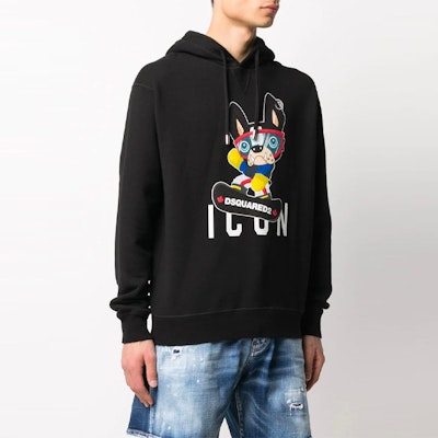 DSQUARED2 Sweater Hitam Logo Kartun Cetak. S79GU0052S25042-900 Shop DSQUARED2 Sweater Hitam Logo Kartun Cetak. S79GU0052S25042-900