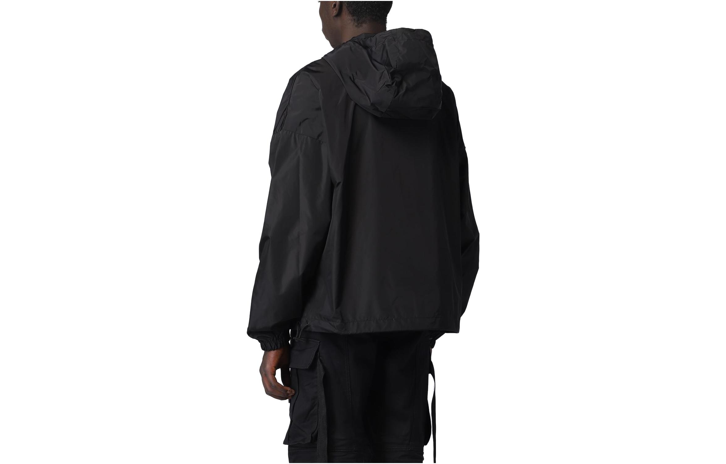 Lookbook DSQUARED2 黑色拼色Logo拉鍊連帽寬鬆外套夹克. S79AM0054S53817-900