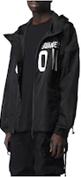 Shop DSQUARED2 Black Colorblock Logo Zip-Up Hooded Loose-Fit Jacket. S79AM0054S53817-900