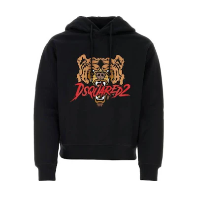 DSQUARED2 Black Colorblock Slim Fit Pullover Hoodie. S74GU0814S25516-900