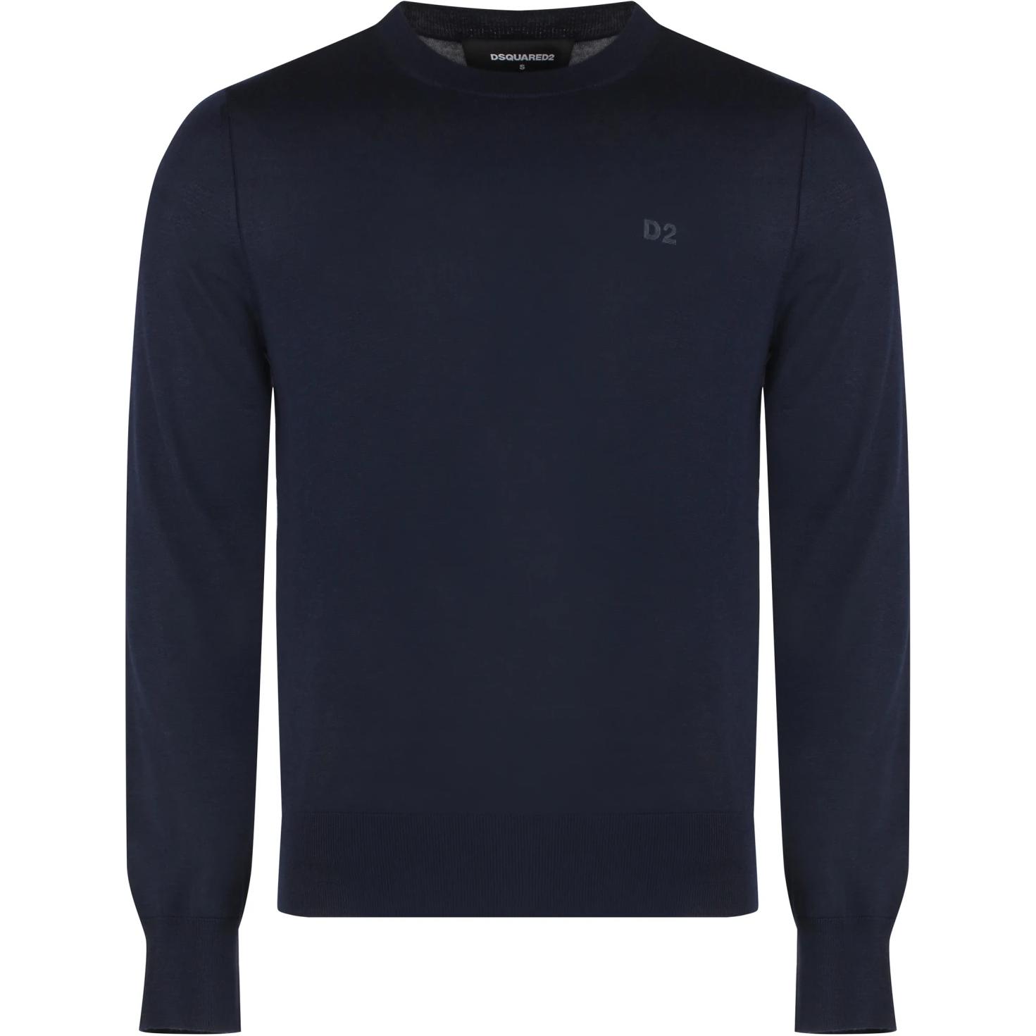 DSQUARED2  Black Crewneck Solid Long-Sleeve Sweater S74HA1442S18310-477