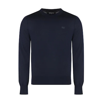 DSQUARED2 Black Crewneck Solid Long-Sleeve Sweater S74HA1442S18310-477