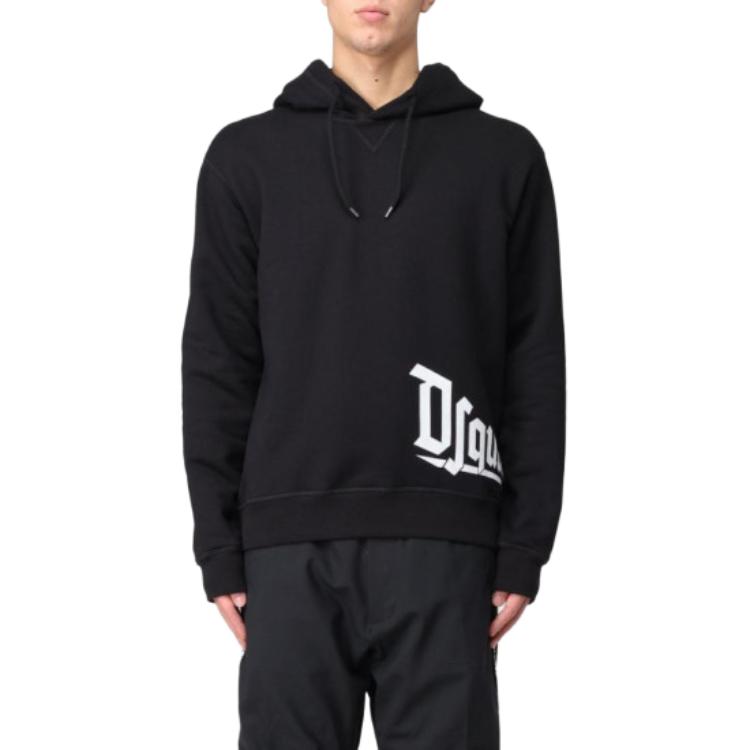 Order DSQUARED2 黑色連帽衫 字母Logo印花 長袖款式 S71GU0712S25516-900