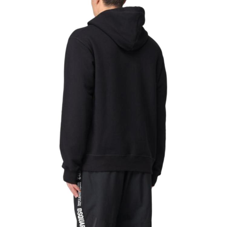 Lookbook DSQUARED2 黑色連帽衫 字母Logo印花 長袖款式 S71GU0712S25516-900