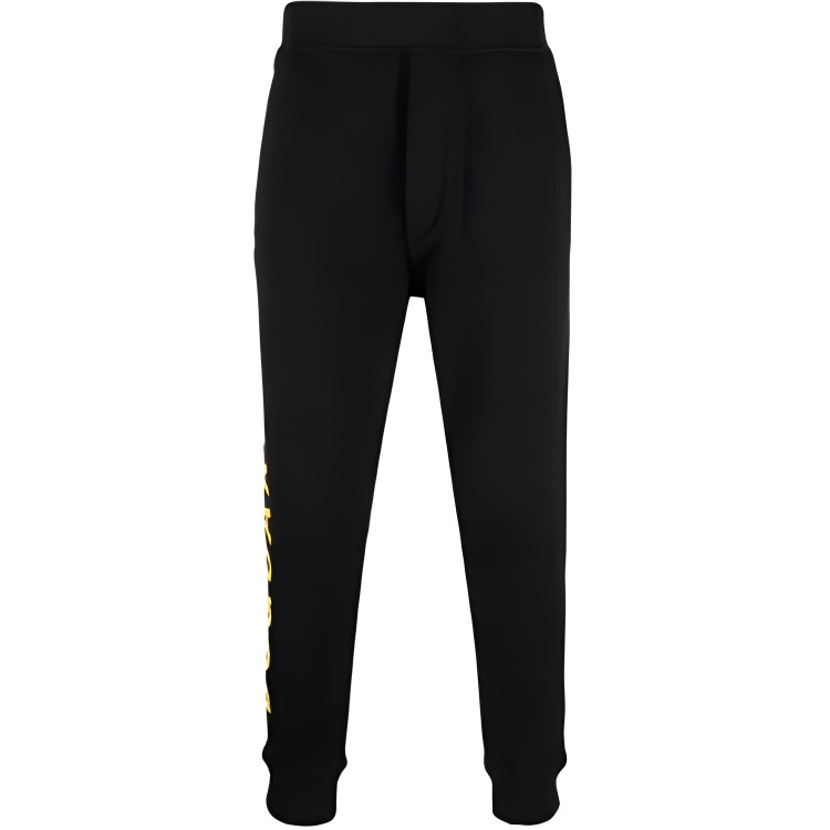 DSQUARED2  Black Jogger Sweatpants with Side Logo Print and Elastic Waist. S74KB0650S25516-900