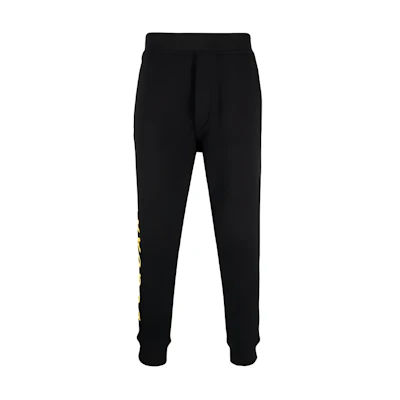 DSQUARED2 Black Jogger Sweatpants with Side Logo Print and Elastic Waist. S74KB0650S25516-900