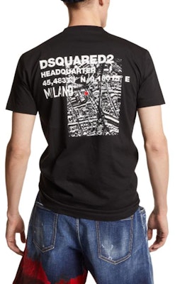 DSQUARED2 黑色字母标志印花直筒圆领T恤. S74GD1338D20020-900 Purchase DSQUARED2 黑色字母标志印花直筒圆领T恤. S74GD1338D20020-900