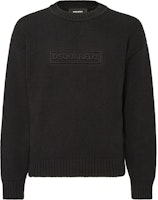 DSQUARED2 Black Logo Crewneck Pullover Sweater Long Sleeve S74HA1475D13029-900 DSQUARED2 Black Logo Crewneck Pullover Sweater Long Sleeve S74HA1475D13029-900