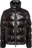 DSQUARED2 Black Logo Patch High-Neck Zip-Up Jacket S74AM1533S54056-900 DSQUARED2 Black Logo Patch High-Neck Zip-Up Jacket S74AM1533S54056-900