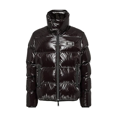 DSQUARED2 Black Logo Patch High-Neck Zip-Up Jacket S74AM1533S54056-900