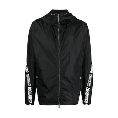 DSQUARED2 Black Logo Zip Hoodie Jacket. S74AM1443S49197-900