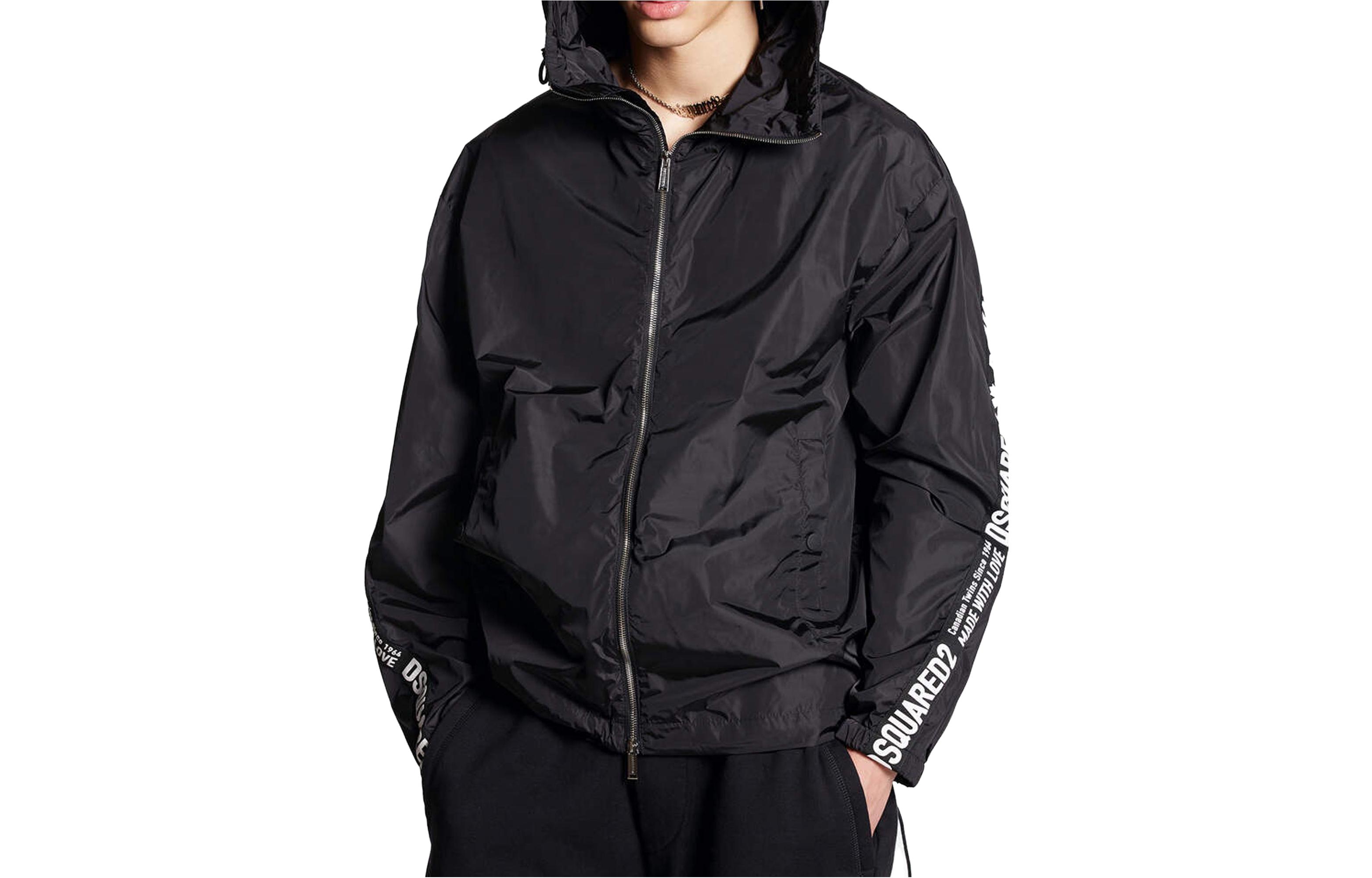 Order DSQUARED2 Jaket Hoodie Zip Logo Hitam. S74AM1443S49197-900