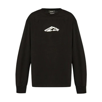 DSQUARED2 Black Long-Sleeve Logo Crew Neck T-Shirt S79GC0099D20033-900