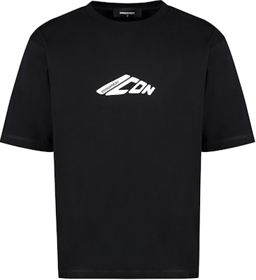 DSQUARED2 黑色宽松版印花logo圆领T恤 S79GC0096D20033-900 Order DSQUARED2 黑色宽松版印花logo圆领T恤 S79GC0096D20033-900