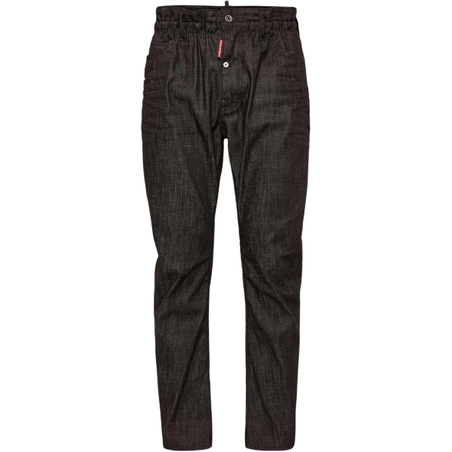 Order DSQUARED2 Seluar Longgar Hitam Logo Butang Kasual. S74LB1541S30357-900