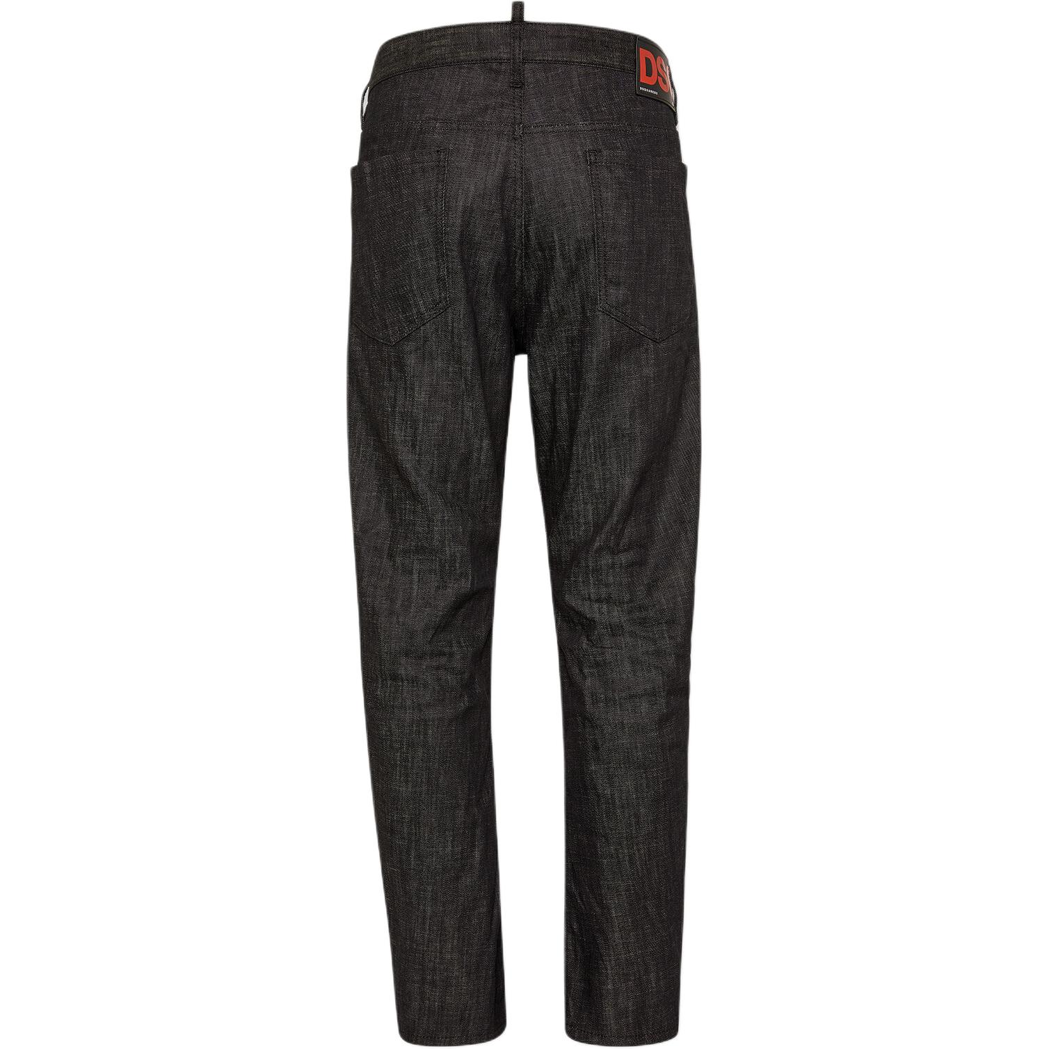 Lookbook DSQUARED2 Seluar Longgar Hitam Logo Butang Kasual. S74LB1541S30357-900