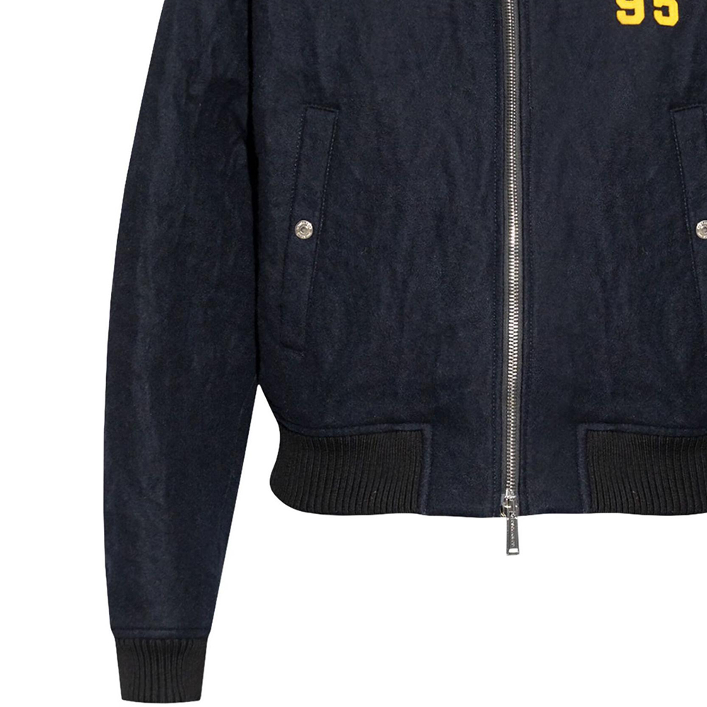 Details for DSQUARED2 Jaket Hitam Oversized Ritsleting Motif Huruf Lengan Panjang. S71AN0563S44216-477