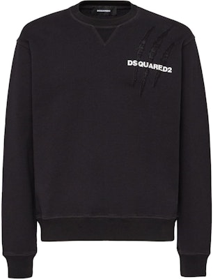 DSQUARED2 黑色羅紋圓領Logo印花長袖。 S74GU0804S25551-900 Order DSQUARED2 黑色羅紋圓領Logo印花長袖。 S74GU0804S25551-900