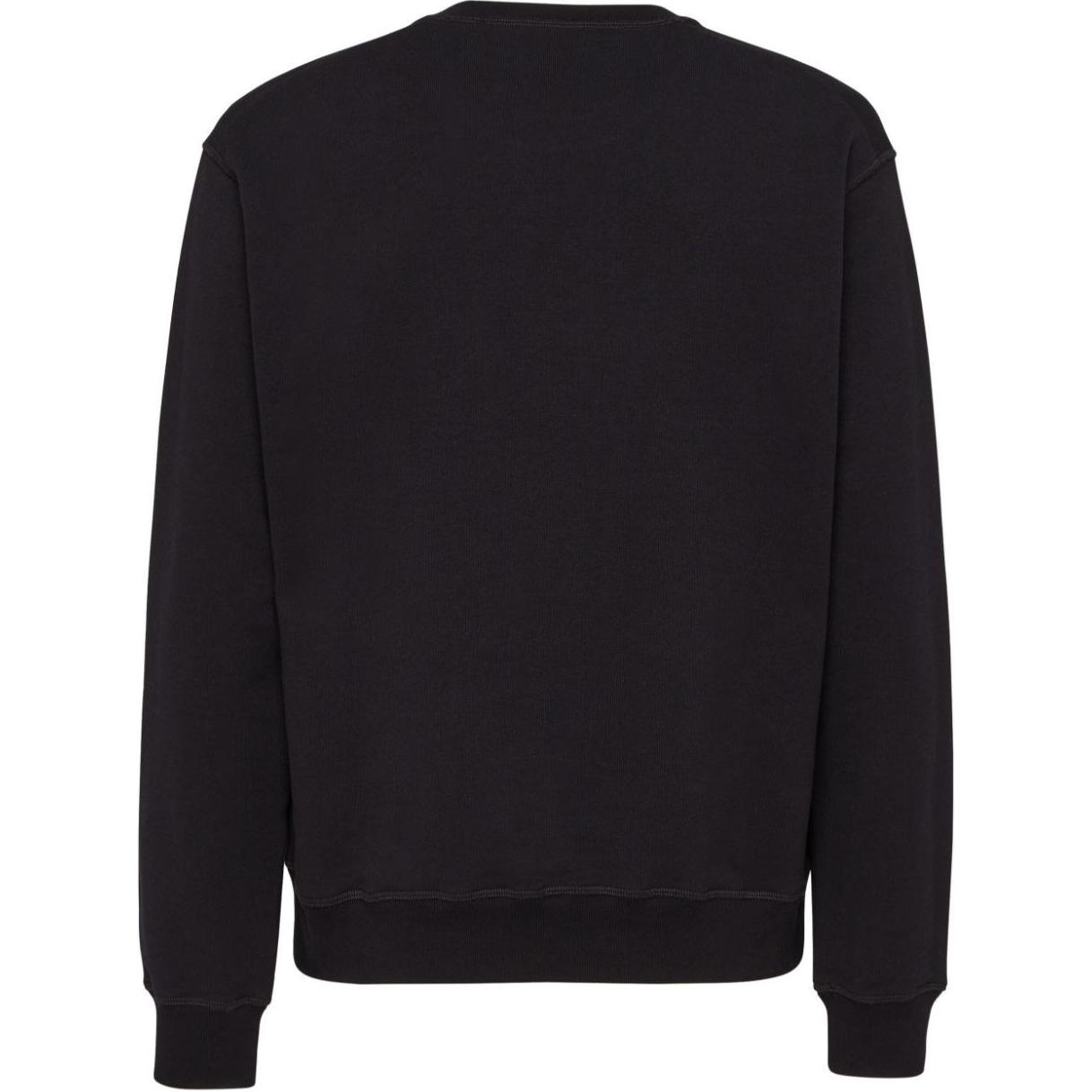 Lookbook DSQUARED2 黑色羅紋圓領Logo印花長袖。 S74GU0804S25551-900