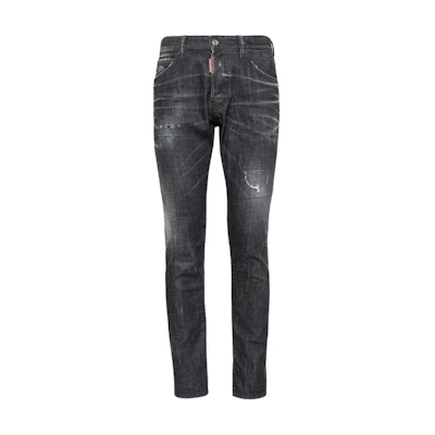 DSQUARED2 Black Slim-Fit Mid-Rise Logo Zipper Casual Pants. S74LB1578S30357-900