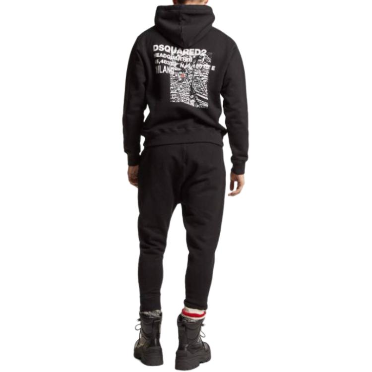 Purchase DSQUARED2 黑色修身中腰休閒褲帶彈性字母裝飾 S74KB0967S25516-900