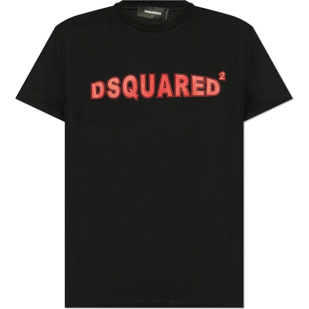 DSQUARED2  Black Slim Fit Logo Graphic Print Crew Neck T-Shirt S71GD1452D20020-900