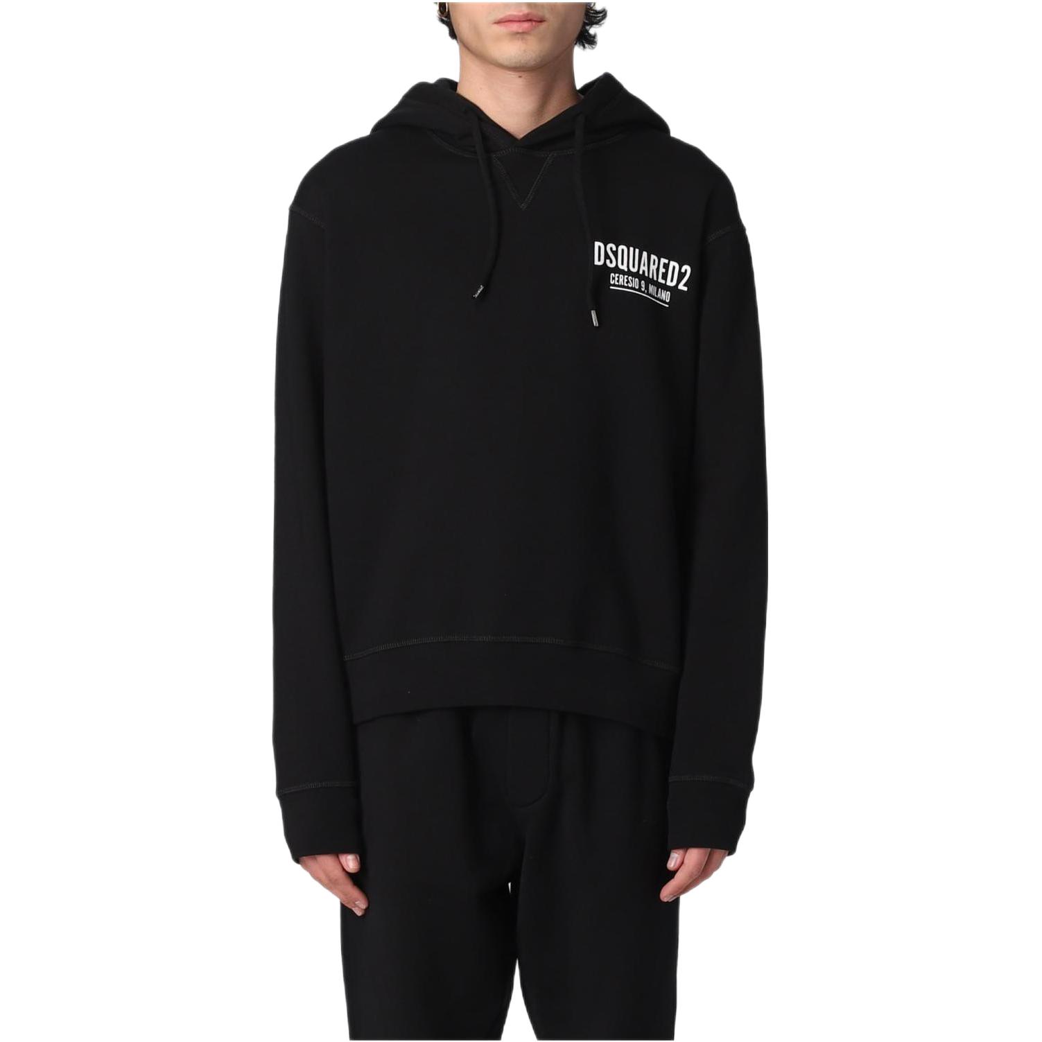DSQUARED2  Black Solid Color Logo Sweatshirt. S71GU0451S25516-900