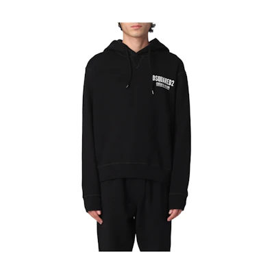 DSQUARED2 Black Solid Color Logo Sweatshirt. S71GU0451S25516-900