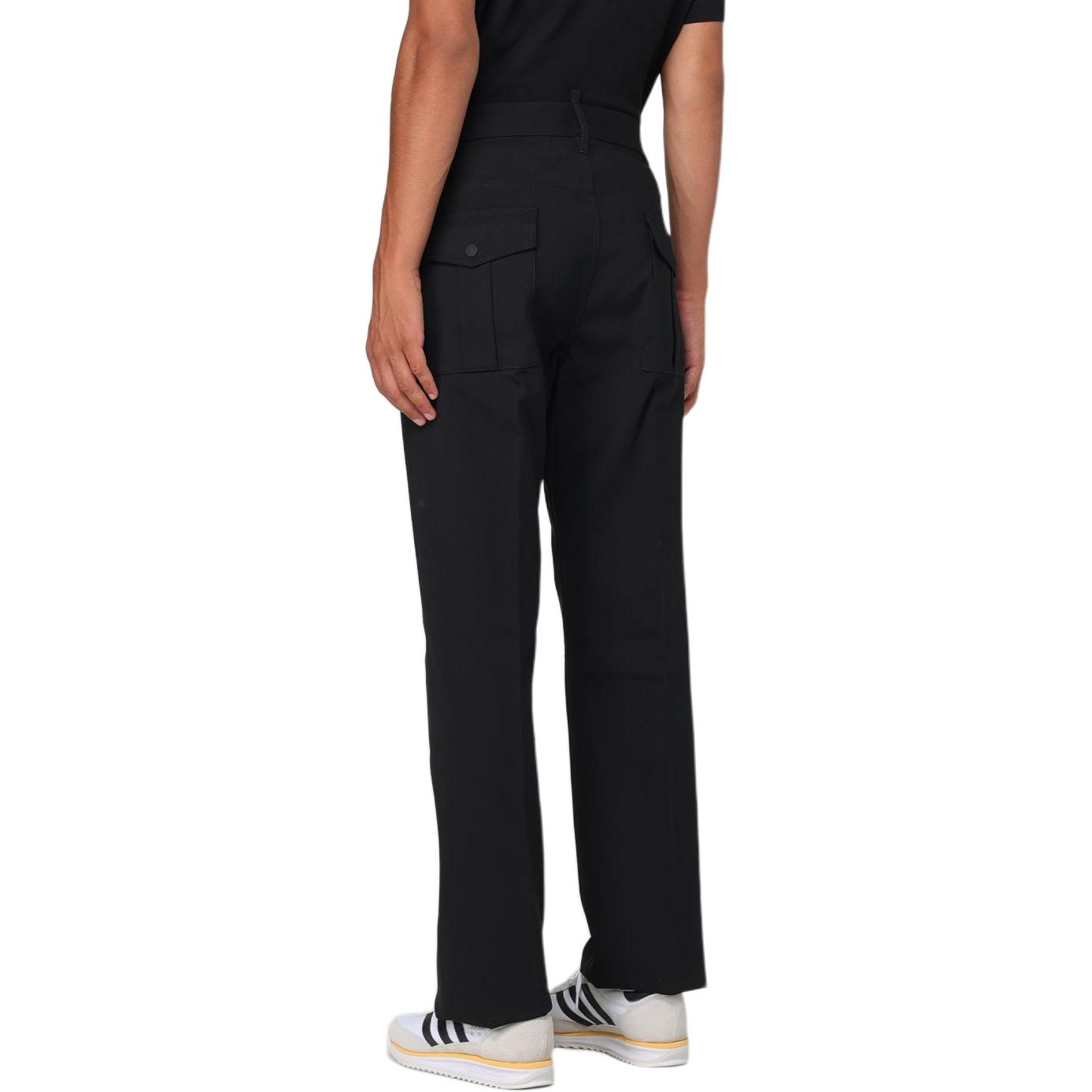 Lookbook DSQUARED2 Seluar Panjang Kasual Hitam dengan Zip Lurus. S74KB0963S40320-900